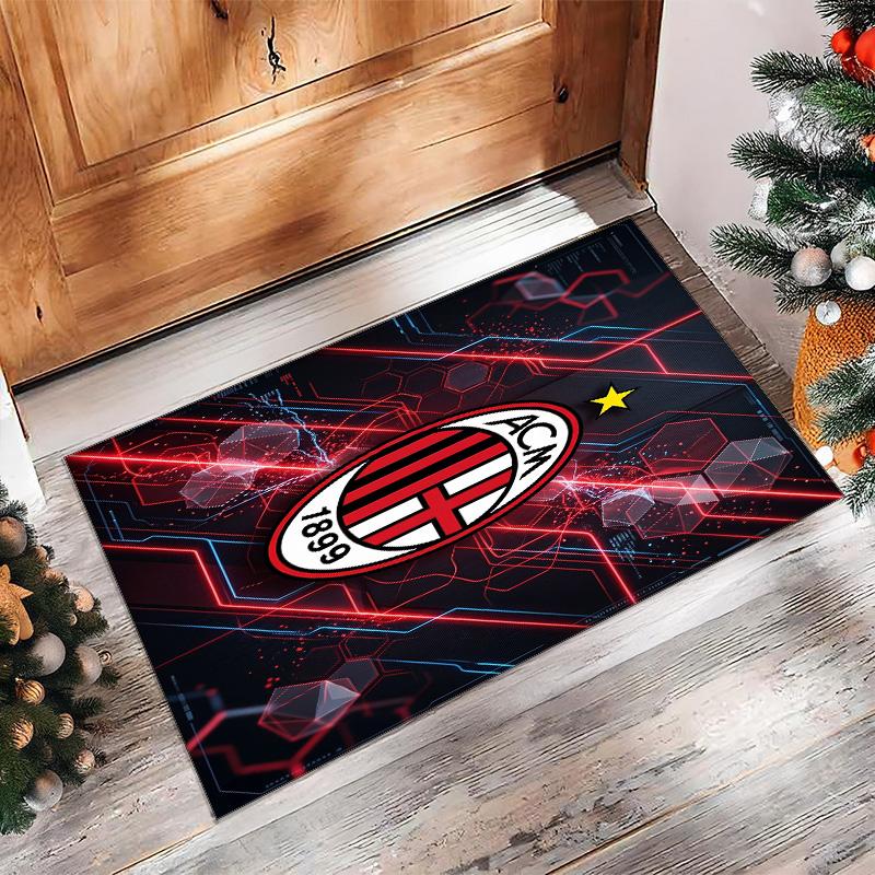 AC Milan Printed Flannel Area Rug Non Slip Soft Polyester Floor Carpet Indoor Decor Mat for Bedroom Living Room Sofa Game Room Home Decoration