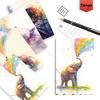 32pcs, Watercolor Animal Rainbow Postcards, Greeting Cards, DIY Postcards, Decorations, Suitable for Collection and Gifting.