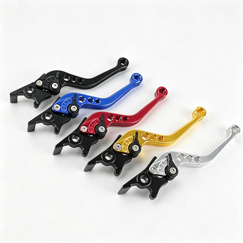 CNC 6 Position Adjustable Motorcycle Brake Clutch Levers,Short Aluminum Alloy Handlebar Lever Scooter Motorbike Mod Parts