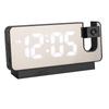 Projection Alarm Clock USB Rechargeable White Light Snooze Function Adjustable Brightness LED