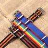 Fashion Watchband Stripe Replacement Men Women Nylon Watch Band with Silver Pin Buckle 20mm 22mm Strap for Rolex Band for Omega