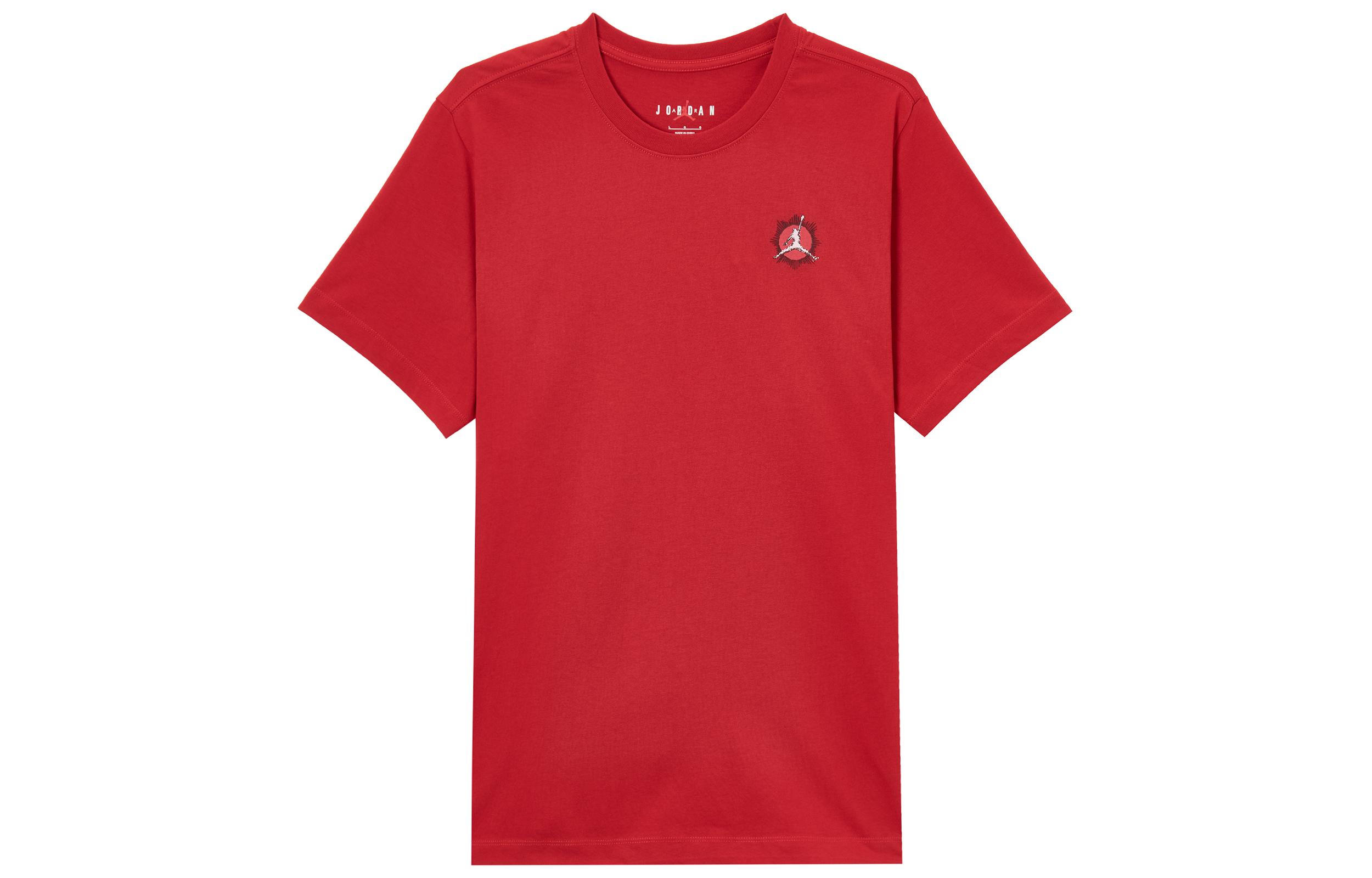 Jordan BRAND T Shirts Men s Red Crew Neck Moderate Straight Fit L