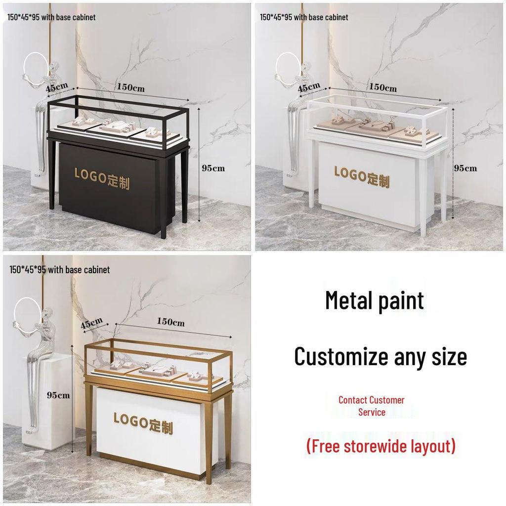 Luxury Gold Jewelry and Jade Eyewear Display Cabinet