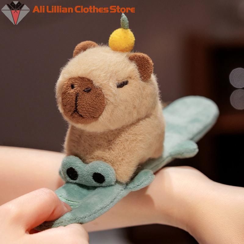Kreatives Lustiges Tier Klatsch Schnapp Wickel Armband Niedliche Cartoon Capybara Hund Katze Plüsch Handring Armband Geburtstagsgeschenk
