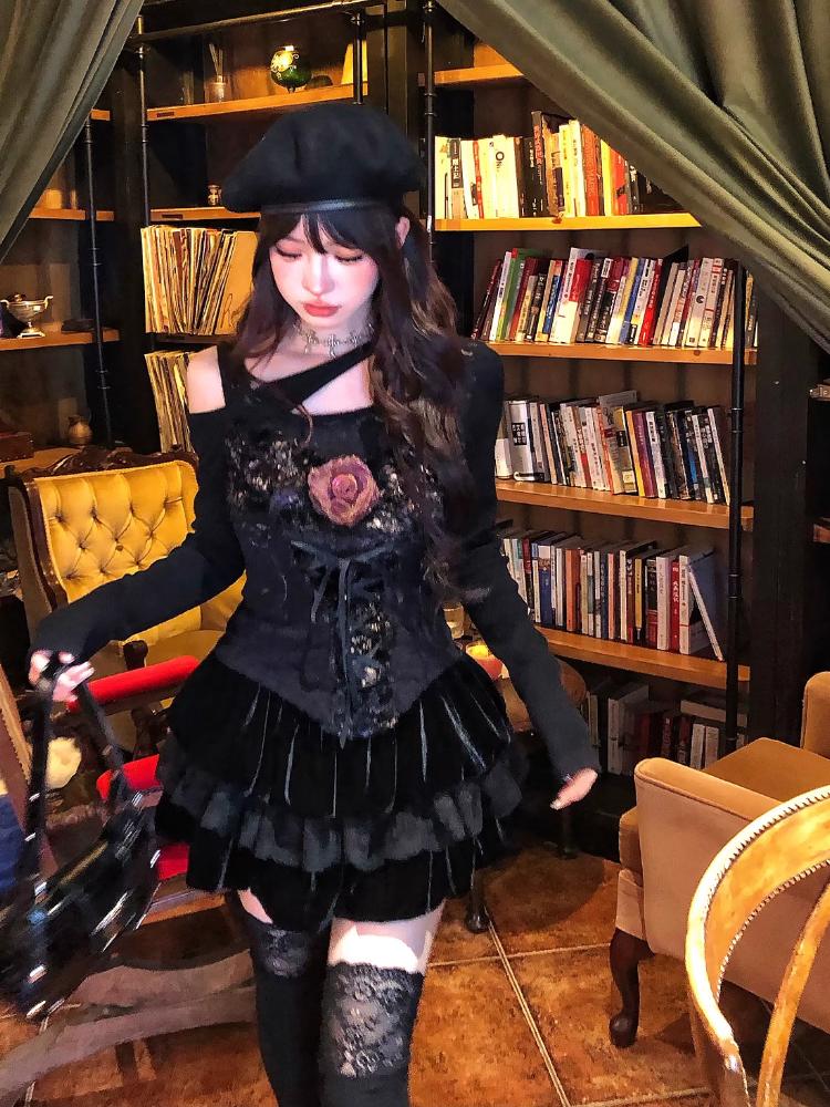 Dantela Spicy Girl Mini fusta plisata Femeii Toamna Iarna A-line Kawaii Sweet Party Fusta Harajuku Coreana Moda Casual Fusta