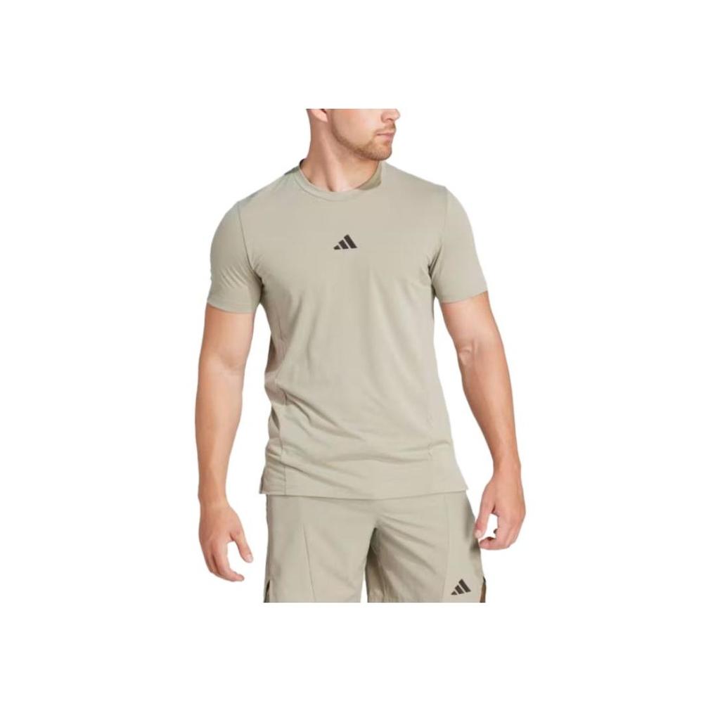 Adidas Designed for Training Workout Tee Silver Pebble Men Streetwear IS3817