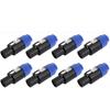 8 Pack Audio Cable Adapter Connectors, 4 Pole Audio Speaker Plug Twist Lock Compatiable with Speakon NL4FC, NL4FX, NLT4X