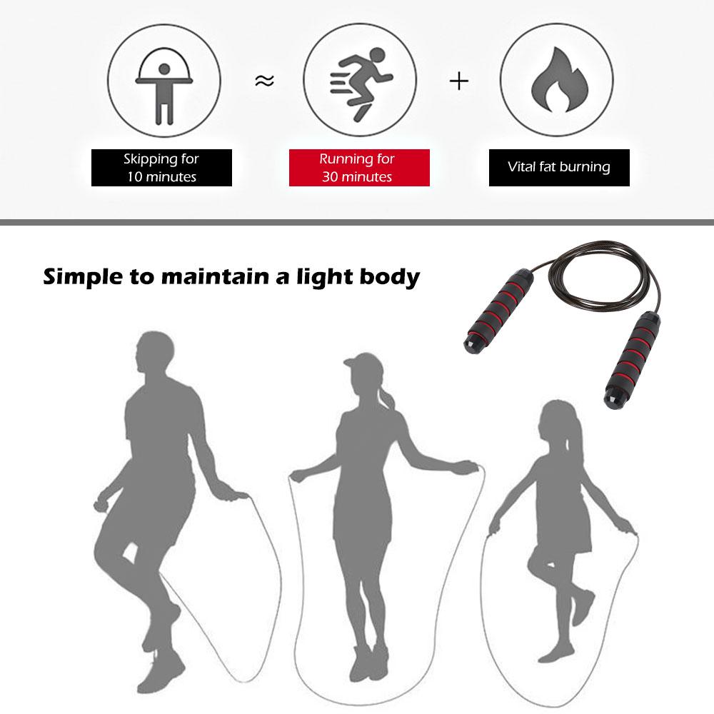 2 pezzi Corda per Saltare Fitness, Lunghezza Regolabile, Antigroviglio, Bodybuilding, Corda per Saltare per la Perdita di Peso, Corda per Saltare per Allenamento Professionale