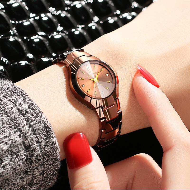 Women's Ultra-thin Square Quartz Watch with Tungsten Steel Strap - Waterproof, High-End Fashion Wristwatch for Students