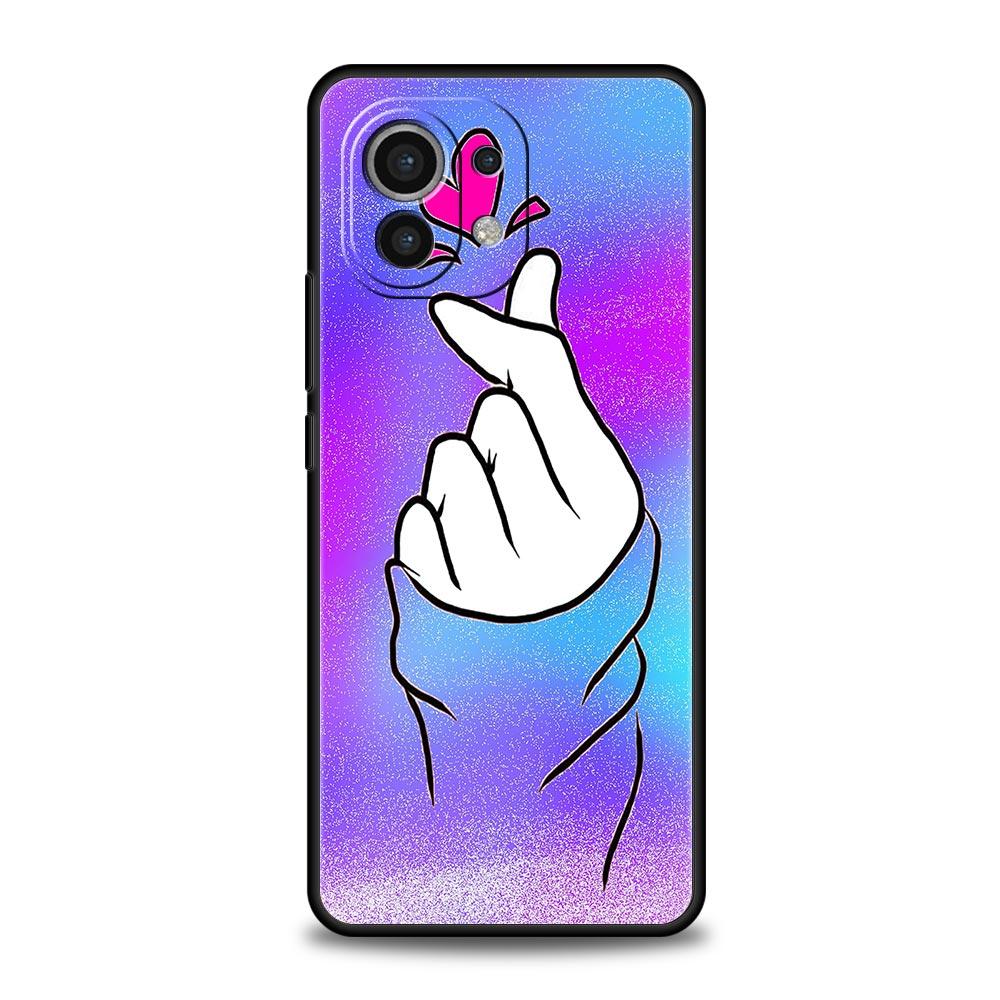 Phone Case Cover for Xiaomi Mi 17 15 14 13 12 11 Ultra 15T 14T 13T 12T 11T Pro Lite 5G Soft TPU Capas Black White Love Kpop Bags
