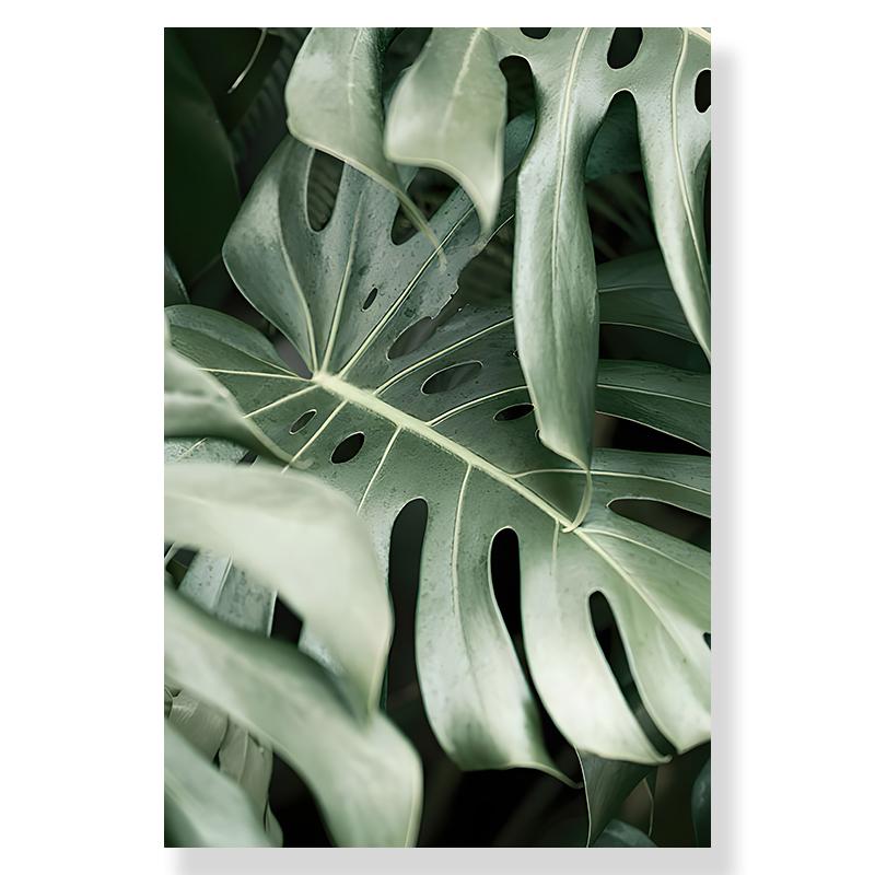 Jungle Landscape Canvas Poster Animal Leopard Elephant Print Painting Palm Leaves Forest River Bridge Nordic Picture Decoration