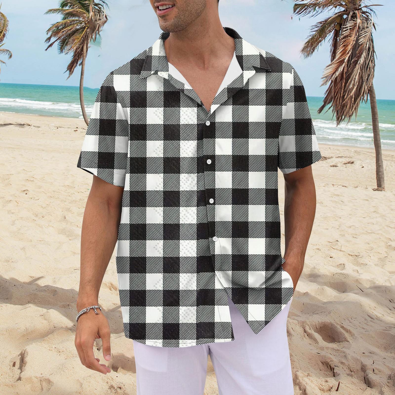 

Рубашка для мужчин, мужские винтажные рубашки для боулинга на пуговицах, летняя пляжная рубашка с коротким рукавом XXXL