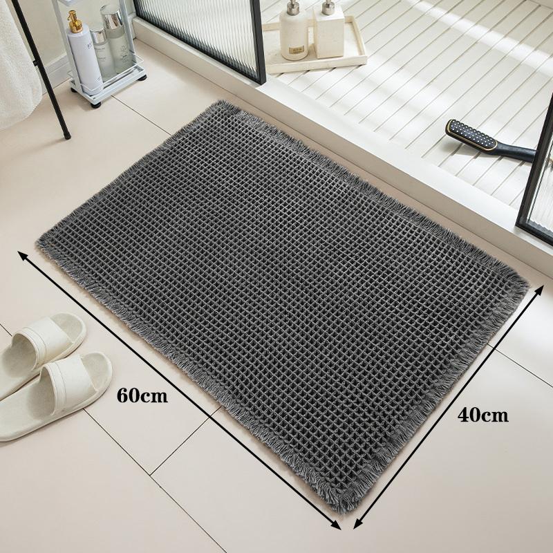 Waffle Bathroom Mat Non Slip Absorbent Bath Rug Soft Quick Dry Washable Doormat for Toilet Shower