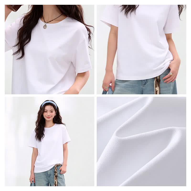 MJ STYLE Women's Pure Cotton Short-Sleeve T-Shirt