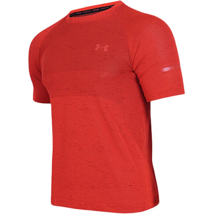 Under Armour Einfarbiges Rundhals-T-Shirt Herren Oberteile Orange 1361356-690