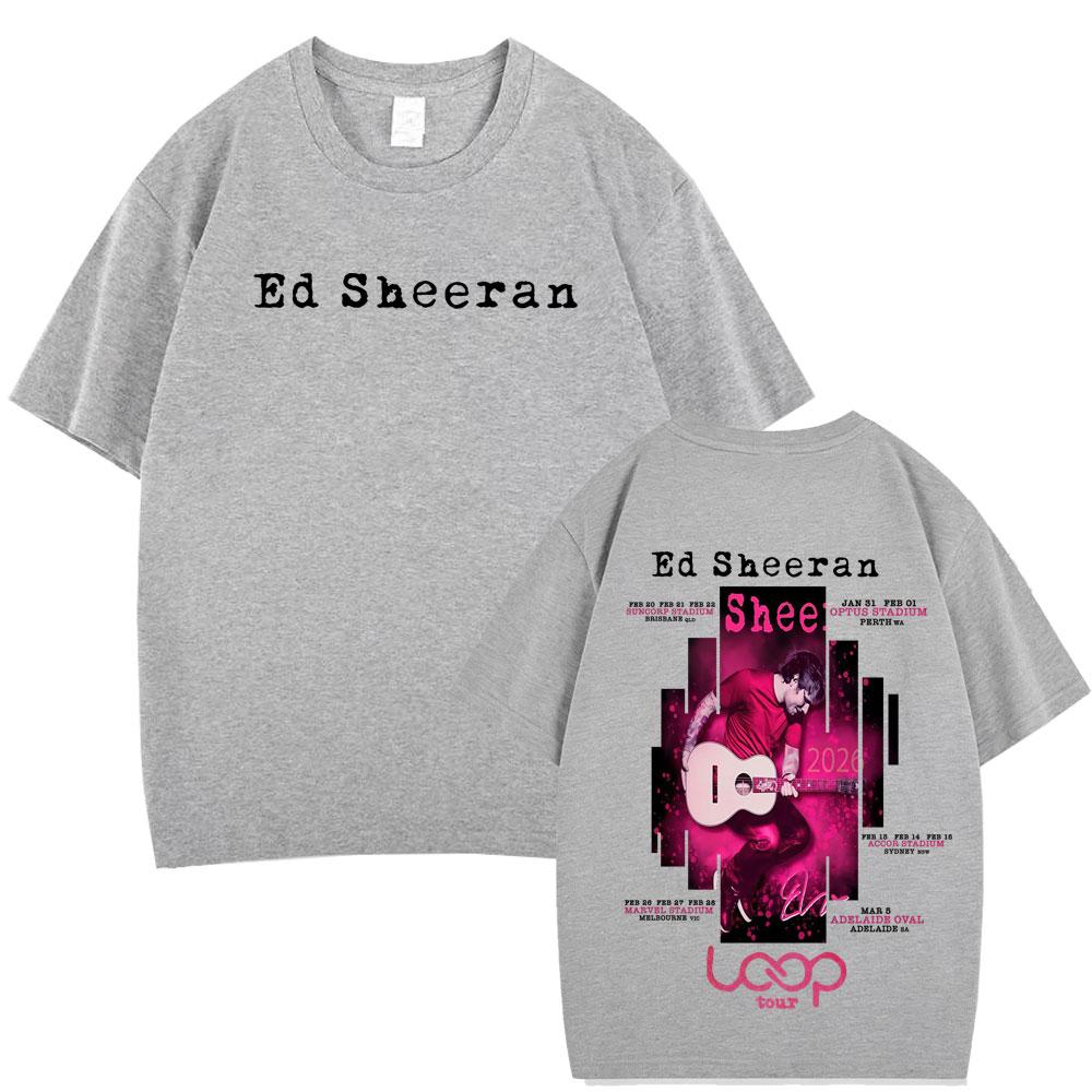Ed Sheeran Loop Tour 2026 Merch Tshirts Men Women Fashion Hip Hop Tshirt 100 Cotton Oversized ONeck High Quality T Shirts
