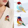 Stylish Enamel Bird Brooch 1pc Rhinestone Animal Sparrow Pin for Women Unisex Lapel Pin for Formal Events