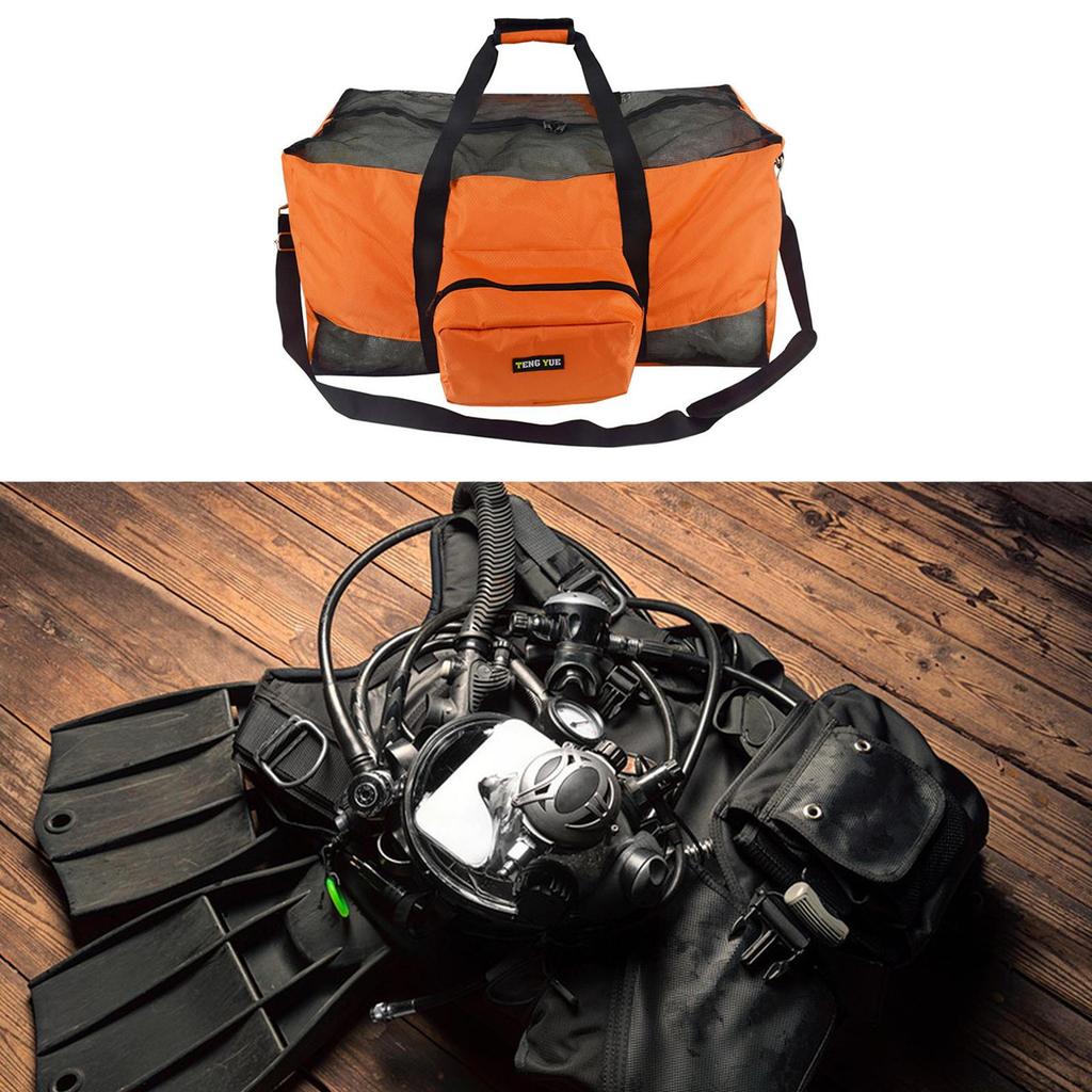 Breathable Mesh Diving Bag for , Adjustable Shoulder Strap, Multi-Purpose Carrying 66 X 35 Cm