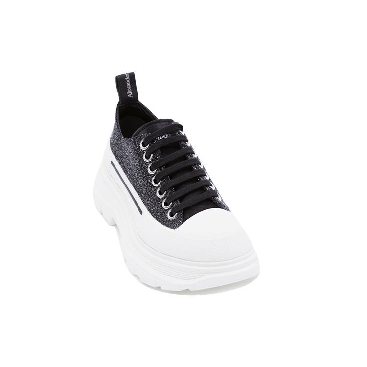(WMNS) Alexander McQueen Tread Slick Lace Up Low 'Galaxy Black' Women's 633902WHW571027