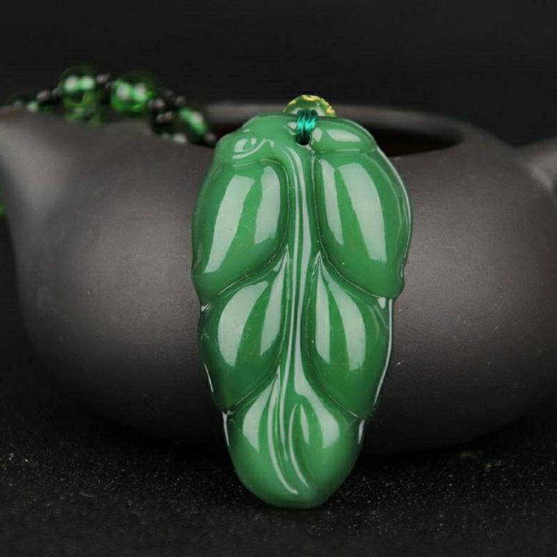 Green Jade Hand-Carved Fox Koi Hollow Jade Pendant Necklace Multicolor Chinese Amulet Women Man'S Lucky Jewelry Gift