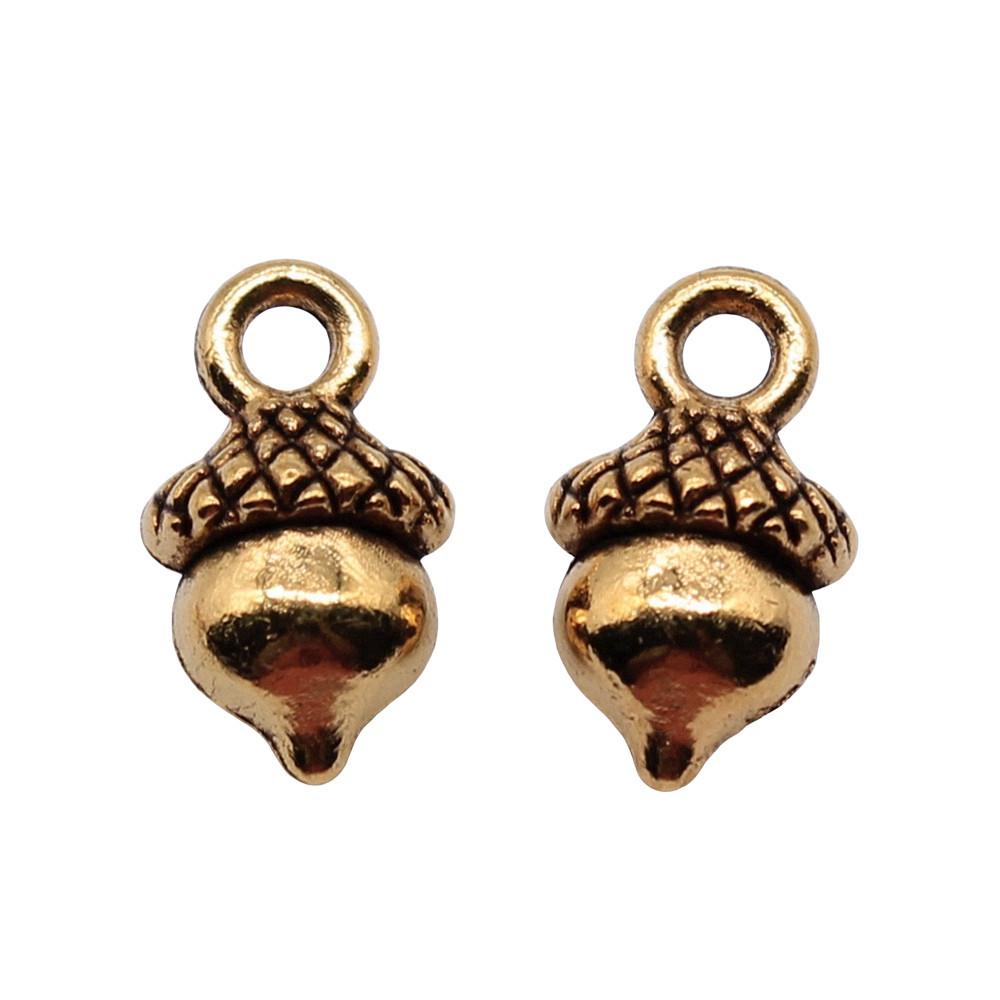 Acorn Charms Christmas Tree Pendants For Forest Nature Themed Jewelry