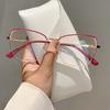 Metal Polygon Plain Face Advanced Sense Anti-Blue Glasses Fashion Light Luxury Temperament Flat Mirror