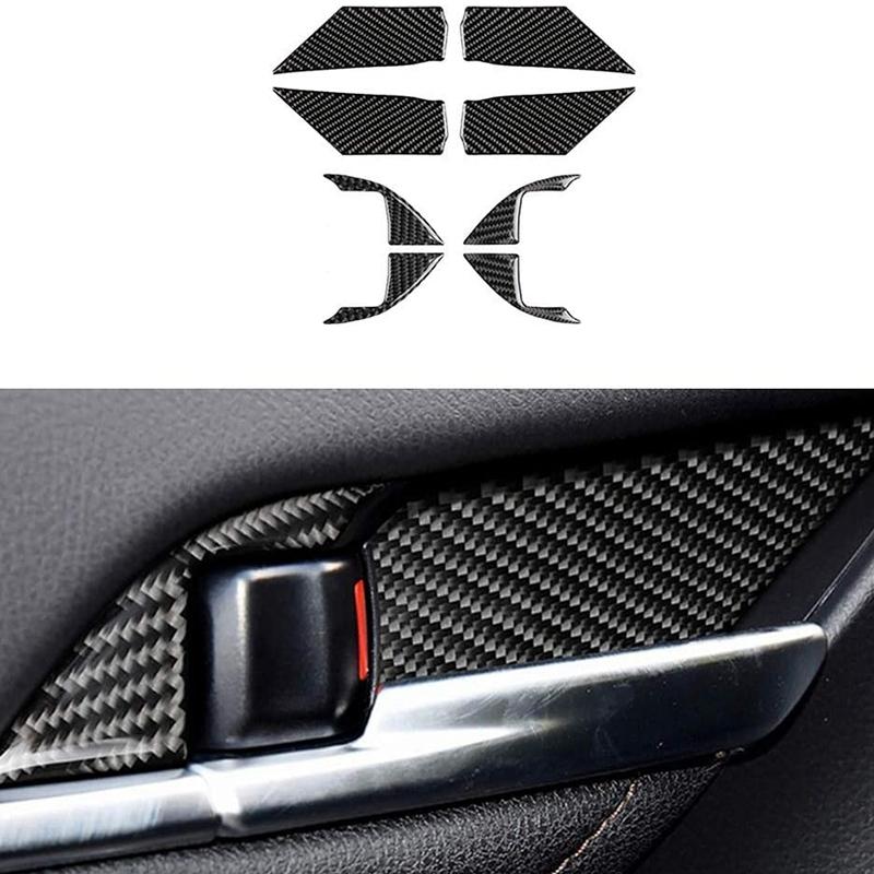 For Toyota Camry 2018   Accessories Carbon Fiber Interior Door Bowl Handle Panel Cover Trim Decals Sticker