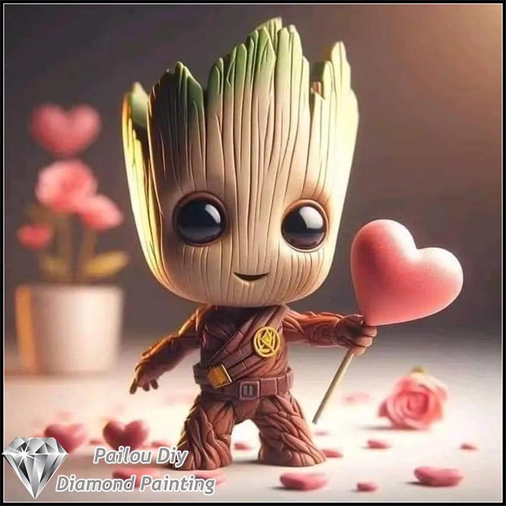 Disney Klassischer Charakter Groot 5D Diamantmalerei Vollstickerei Kunst Edelstein Aufkleber Handgemacht DIY Große Malerei Zubehör