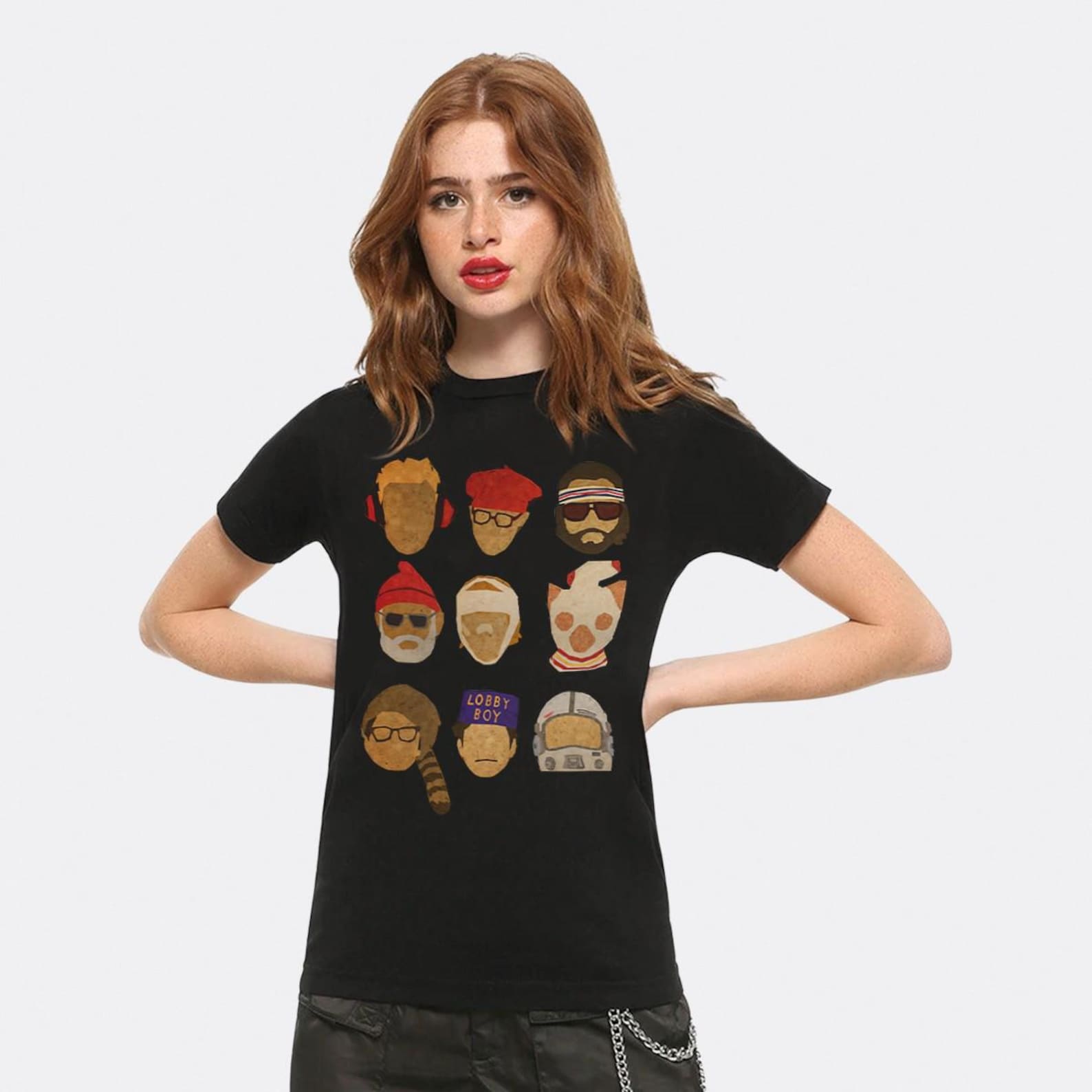 Wes Anderson Movie Characters T-Shirt, Men s Women s Sizes (AND-03002) S