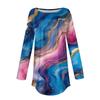 Women's Loose Casual Printed Round Neck Long Sleeved T Shirt Top Pullover Long Sleeved Sweatshirt