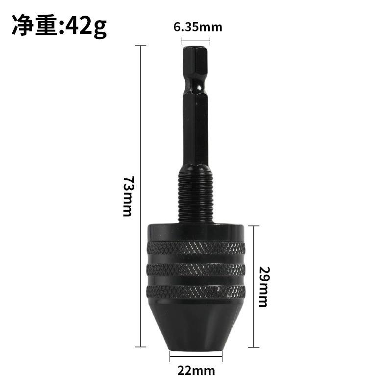 Mini Keyless Drill Chuck 0.3-8mm Self-Tighten Electric Drill Bits Collet Fixture Tools 1/4" Hex Shank Quick Change Converter