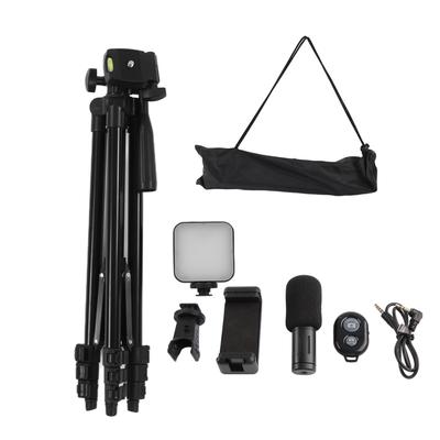 Video Recording Equipment with Tripod Mic LED Fill Light 360 Degrees  Rotating Smartphone Vlogging Kit