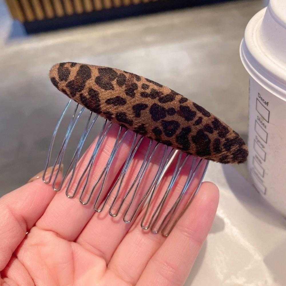 

Non-slip Broken Hair Comb with Teeth Minimalist Hair Accessories Retro Bangs Hairpin Women/Girl леопардовий