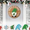 32pcs/set Gnome Welcome Sign Interchangeable Wooden Christmas Sign Holiday Decor With Magnet Pieces And Detachable Hats