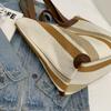 Canvas Bag Large Capacity Shoulder Bag for Female Striped Tote Bag