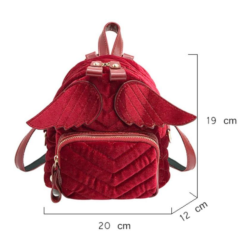 mini velvet backpack