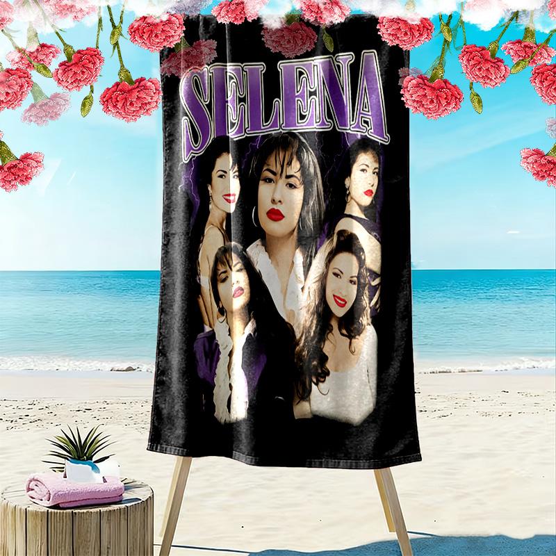 Selena Quintanilla Print Beach Towel, Large Soft Quick Dry Towel for Beach Camping Swimming