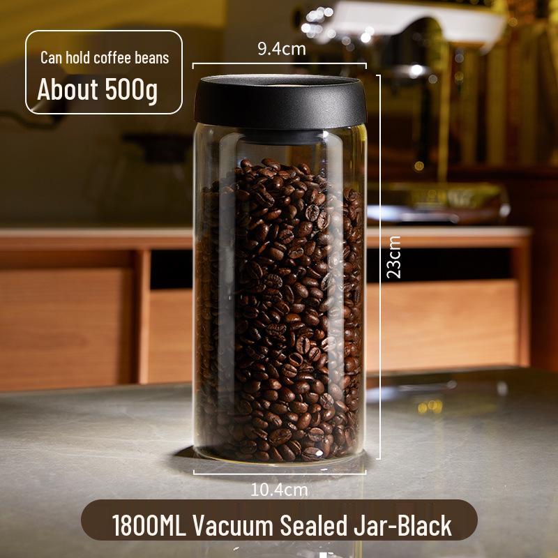 High Borosilicate Glass Coffee & Tea Vacuum Storage Jar