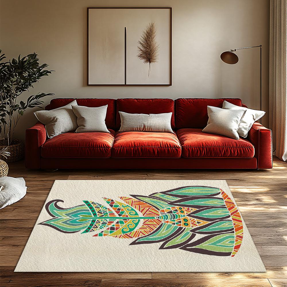Stylish Abstract Area Rug Modern Geometric Floor Mat Bohemian Home Decor Non-Slip Living Room Carpet Unique Patterned Rug Contem