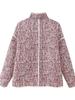 Women's Flower Print Coat Quilted Reversible Long Sleeve Open Front 2 In One Jackets Autumn Vintage Streetwear Coat