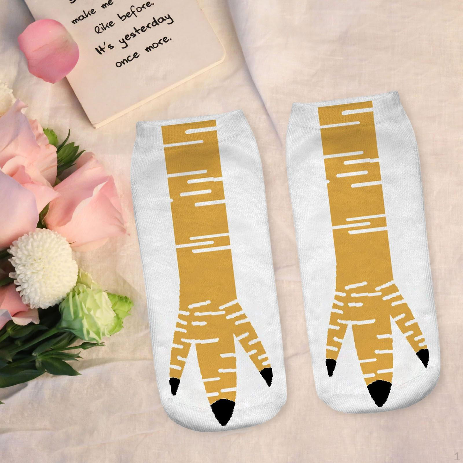 

Тваринні шкарпетки з курячими лапами для подій та подарунків 24CM_White Yellow