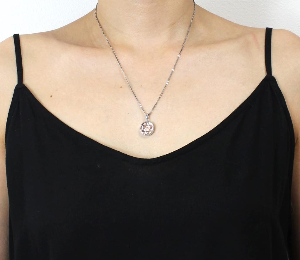 Hexagram, Star of David, Gibeon Meteorite Pendant, Sterling Silver 925, Gold, Women'sMen's