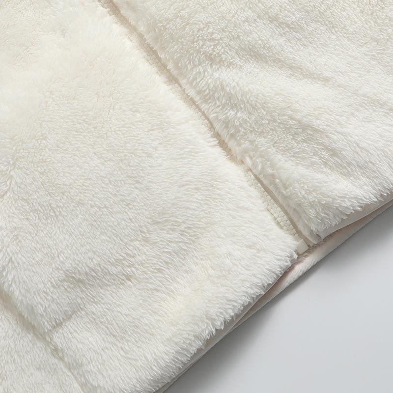 Japanese Style Women's Long Fleece Zip-Up Jacket, Long Sleeve Outerwear, 2024 Autumn/Winter Collection.