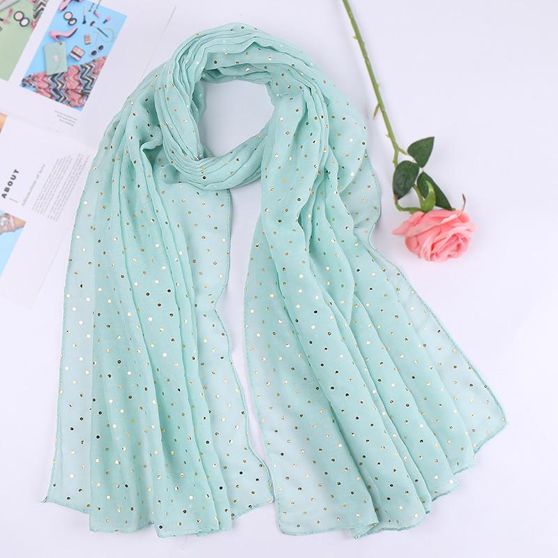 Women Plain Lurex Glitter Loop Dot Viscose Scarf Ladies Shimmer Shawls and Wraps Pashmina Stole Muslim Hijab Sjaal 180*70Cm