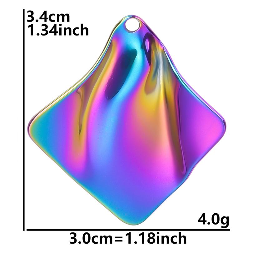 Personality Rainbow Irregular Round Heart Oval Stainless Steel Charm For Jewelry Making Bulk Supplies DIY Simple Earring Pendant
