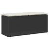Garden Bench With Cushion Black 110X40X44 Cm Poly Rattan