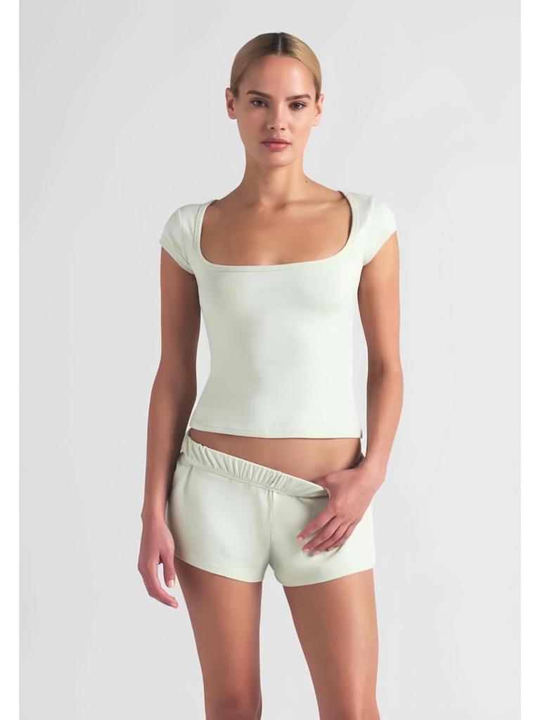 SKIMS Cotton Jersey Square Scoop Neck Short Sleeve T-Shirt