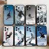 Skifahren Schnee Snowboard Ski Handyhülle Für iPhone17,16,15,14,13,12 Plus,Max Weiches Silikon Schwarze Hülle