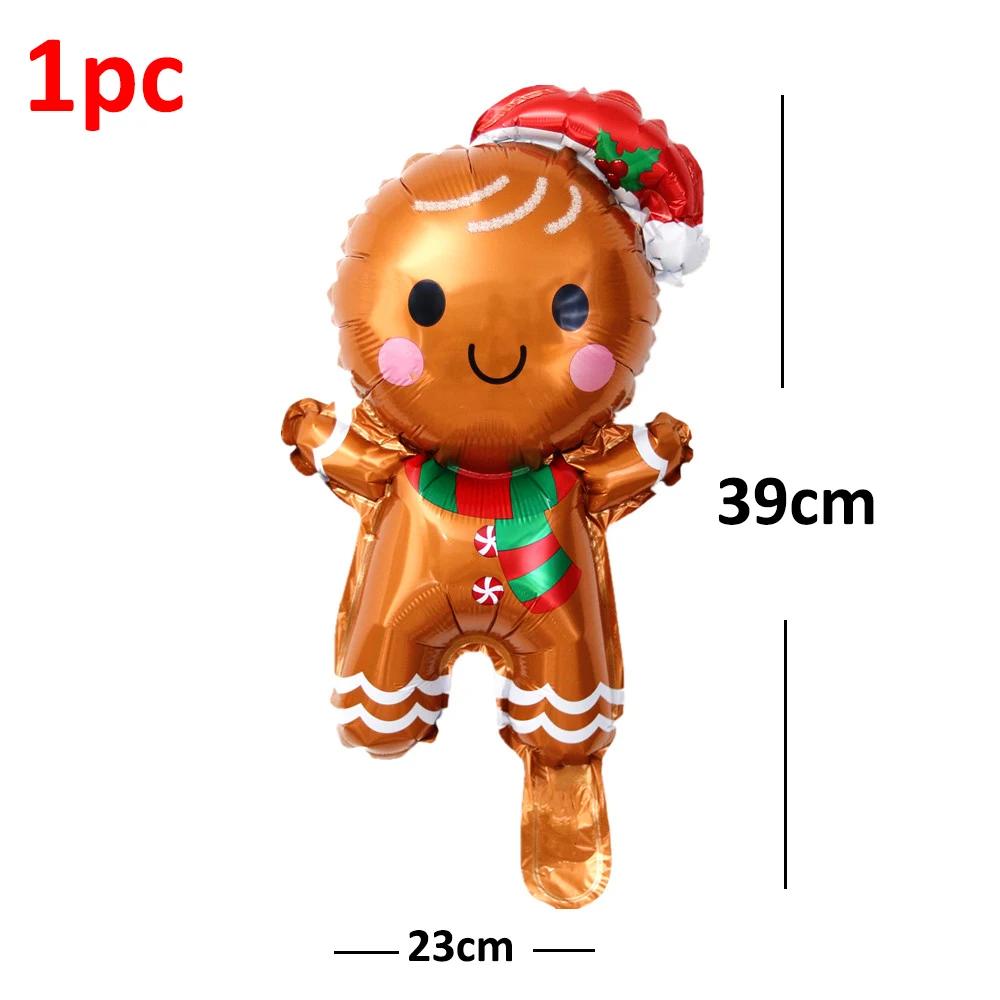 15-1PCS Christmas Balloons Aluminum Foil Small Balloon Toy Xmas Tree Gingerbread Man Santa Birthday Party Holiday Decoration