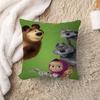 Cartoon MMasha And The BBears Pillow Cushion Cover Pillowcase Living Room Sofa Home Decor Customized